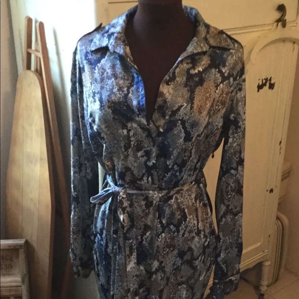 Snake Print Wrap Dress